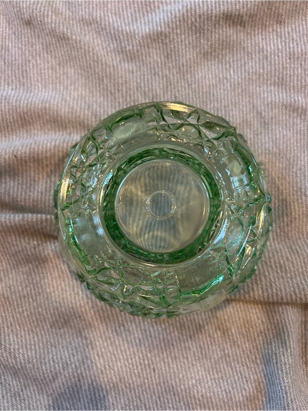 Indiana Glass “Stars and Bars" fairy lamp in Chantilly Green - Picture 5 of 8